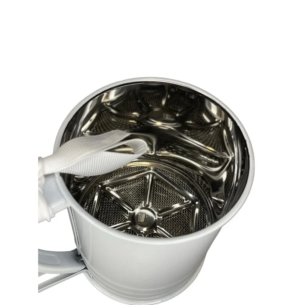 Master Class/Bake Shop Flour Sifter‎ White Stainless Steel NEW!